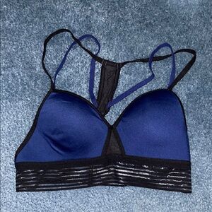 Victoria's Secret Blue and Black Stretchy Bralette